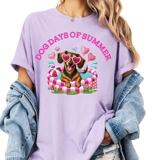 Dachshund Dog Days of Summer Shirt ~ Unisex Apparel Relaxed Fit Printed In The USA Clothing Womenswear Casual Comfort Cotton Top Athletic Boho Chicstyle{n002}2
