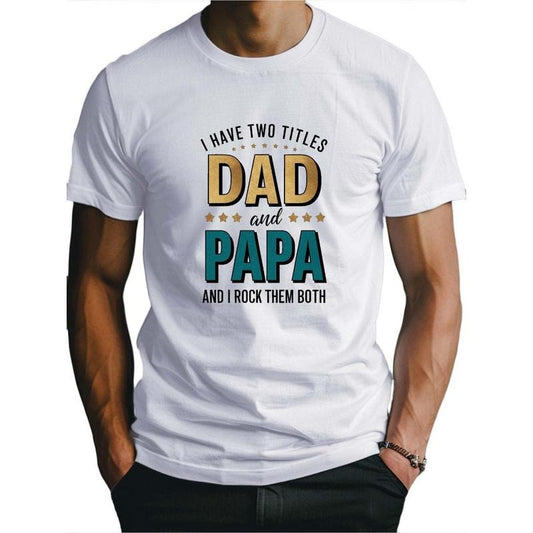 Dad Fitted men's T-shirt, wrest sweat and freedom of movement, summer classic fashion trend T-shirt, Breathable lightweight sports fitness top, 1 pc, 100% cotton T-shirt Made in USA