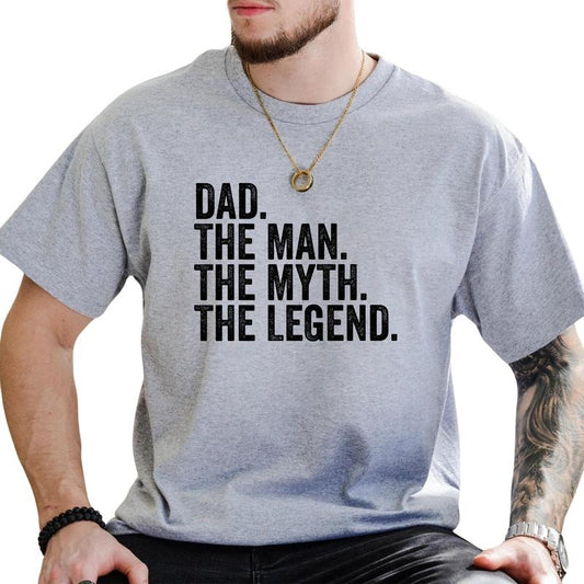 Dad The Man The Myth The Legend Graphic Tee, Funny T-shirt For Dad, Daddy Life Tee, Best Father Shirt, Retro Gift For Papa, Favorite Child Shirt
