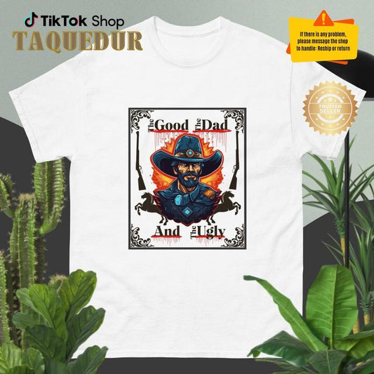 Dad's Western Cowboy T-Shirt for Father's Day gift movie lover dads Funny Movie Poster T-Shirt of Clint Eastwood movie parody shirt for pops