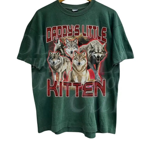 Daddys Little Kitten Alpha Shirt, Funny Alpha Wolf Vintage 90s Style T-shirt, Alpha Male Graphic Tee, 90's Retro Shirt, Funny Gift for Him Streetwear