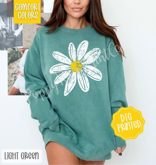 Daisy Comfort Colors Sweatshirt, Cute Floral Sweater, Trendy Women's Crewneck, Gift for Her
