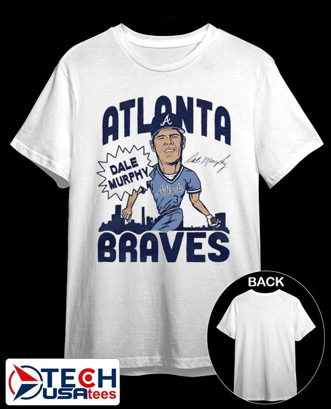 Dale Murphy Swing Atlanta Braves superstar caricature signature shirt