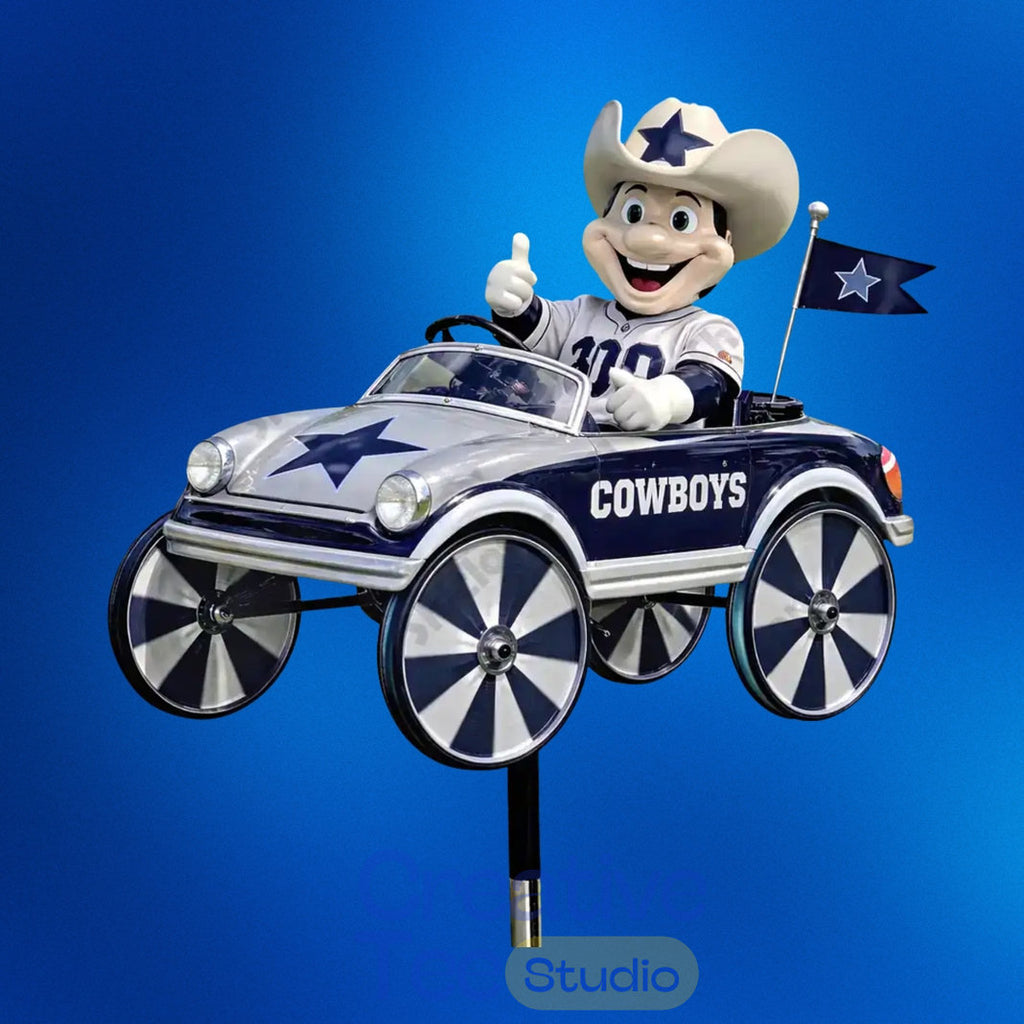 Dallas Cowboys Rowdy Mascot Garden Wind Spinner