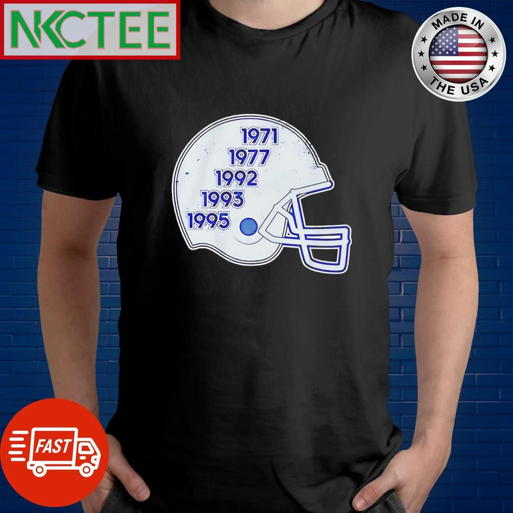 Dallas Football Glory Years Helmet 1971 1977 1992 1993 1995 shirt