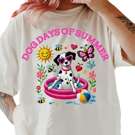Dalmatian Dog Days of Summer Shirt ~ Unisex Apparel Relaxed Fit Printed In The USA Clothing Womenswear Casual Comfort Cotton Top Athletic Boho Chic