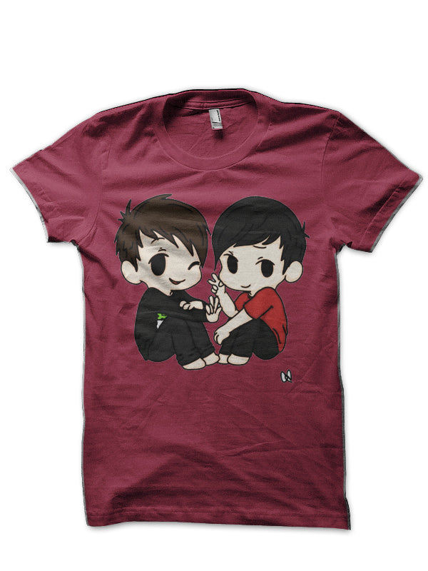 Dan and Phil Maroon T-Shirt Hoodie, Sweatshirt | CoreVibeTees.com