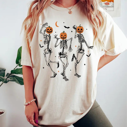 Dancing Skeleton Pumpkin Shirt, Retro Halloween Shirt, Fall Halloween Sweatshirt, Womens Halloween Shirt, Cute Fall Shirt, Spooky Season, Pumpkin Face Shirt