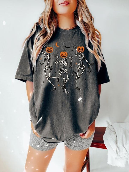 Dancing Skeleton Pumpkin Shirt, Retro Halloween Shirt, Womens Halloween Shirt, Cute Fall Shirt, Spooky Season, Pumpkin Face  T-shirt, sweater and Hoodie