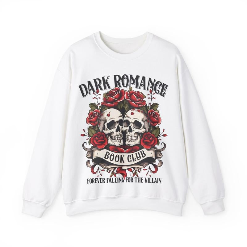 Dark Romance Book Club Sweatshirt, Trendy Literature Hoodie, Romance Book Crewneck, Dark Academia Shirt, Funny Gift for Readers Unisex Soft Comfort Pullover Long Sleeves Graphic Fabric Sweater