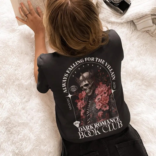 Dark Romance T-Shirt, Falling For The Villain Sweatshirt, Booktok Merch, Bookish Merch, Villain Era, Enemies To Lovers, Stfuattdlagg, Romance Reader Gift, Smut Unisex Soft Comfort Crewneck Short Sleeves Graphic Fabric Tee