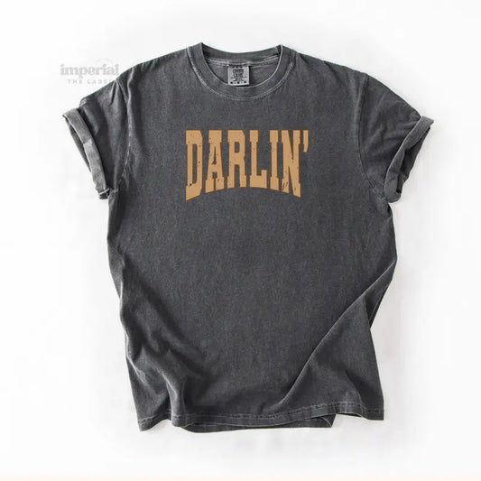 Darlin' Comfort Colors T-Shirt, Vintage Graphic Tee, Garment-Dyed Cotton, Unisex Relaxed Fit, Casual Aesthetic Streetwear