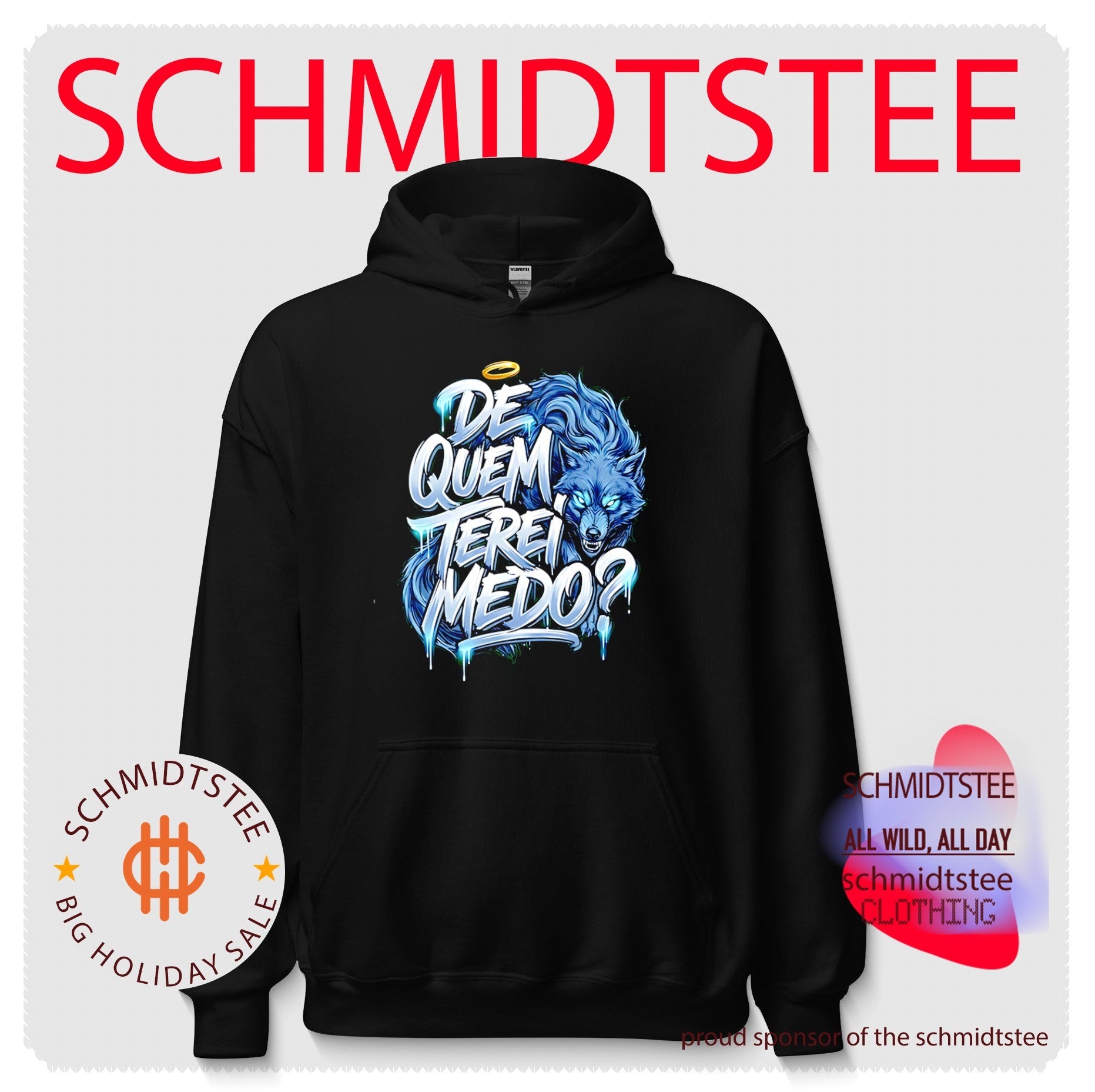 De quem terei medo wolf illustration shirt