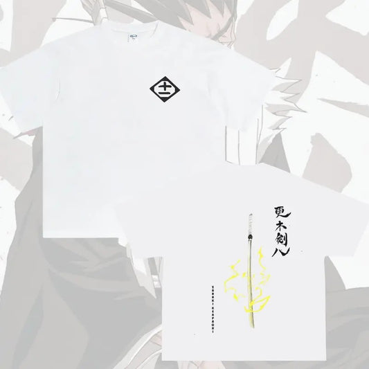 [Deals For You Days] Kenpachi Zaraki Unisex Tee | Captain 11 Double Side Cotton Tee | Kenpachi Beach Merch Tee | Bleach Anime Gift Shirt Clothing Crewneck