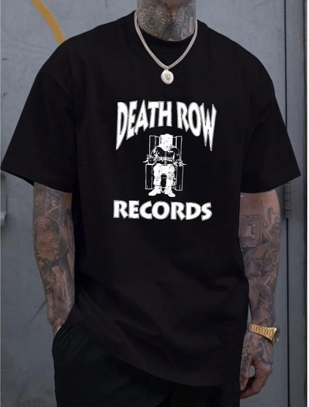 Death Row Records Shirt, Rap Music T Shirt, Music Band T Shirt , Naughty Clothes Men, Merch Gift Casual Breathable Menswear Classic Fabric