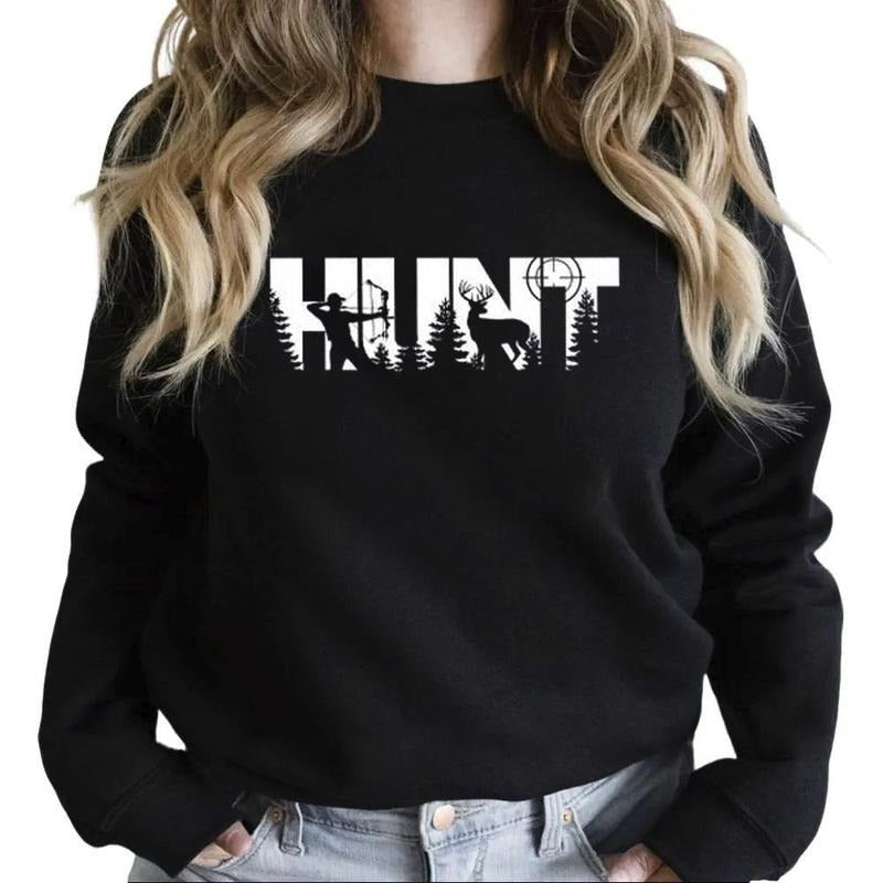 Deer Hunting with Arrow Hoodie, Hunting Lover Sweatshirt Hunter Man T-shirt Deer Hunter Unisex Retro