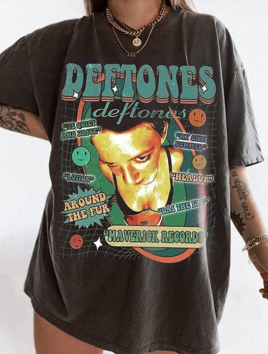 Deftones Band Music Shirt, Around The Fur T-shirt, Adrenaline Tee, White Pony Tee, The Cure, Diamond Eye, Deftones Adrenaline Cotton shirt