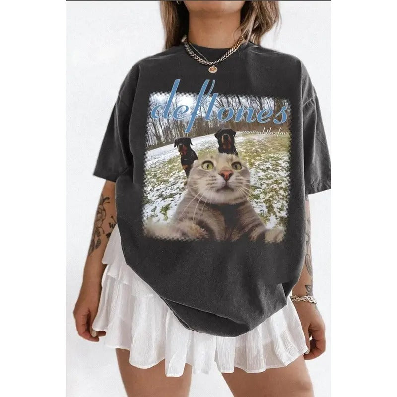 Deftones x Cat Meme Shirt, Deftones Album Shirt for Music Fans - Relaxed Fit 100% Cotton Tee - Clothing, Heavy Cotton For Men And Women GJG