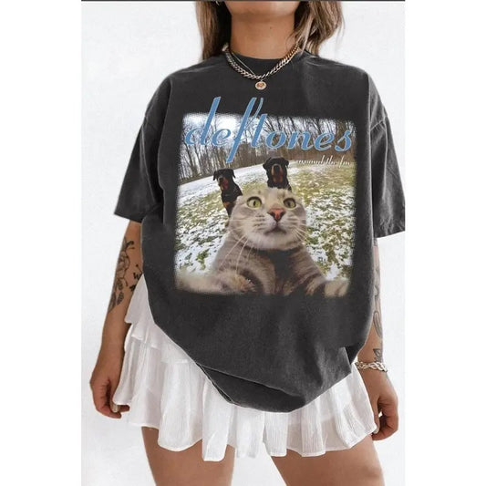 Deftones x Cat Meme Shirt, Deftones Album Shirt for Music Fans - Relaxed Fit 100% Cotton Tee - Clothing, Heavy Cotton For Men And Women GJG
