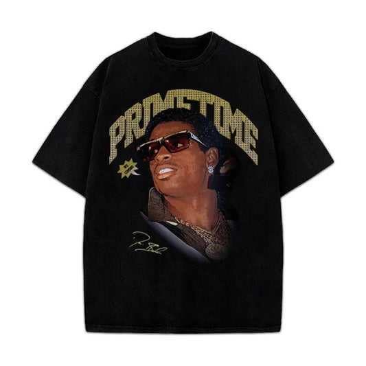 Deion Prime "We Coming" Coach Vintage Graphic T Shirt Crewneck Cotton