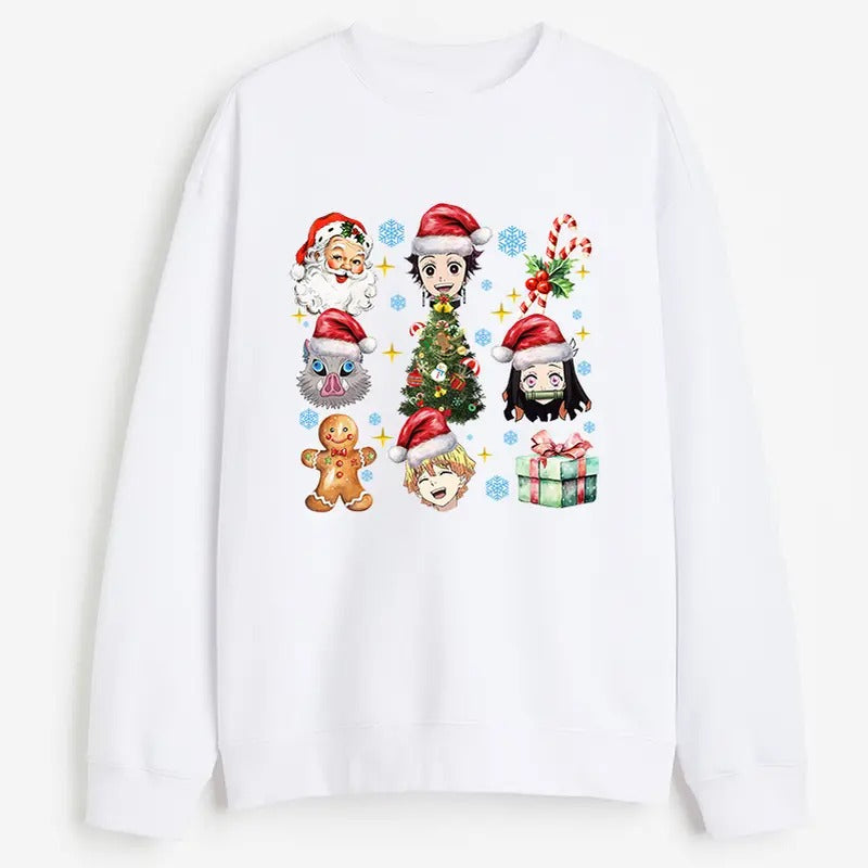 Demon Slayer Christmas team Shirt, Tanjiro Nezuko Zenitsu Inosuke Shirt,Demon Slayer t-shirt, Kimetsu no Yaiba Shirt, Anime sweatshirt hoodie, Anime lover t-shirt Menswear