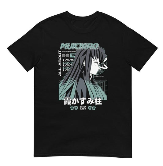 Demon Slayer Muichiro Mist Hashira Anime Tshirt, Manga Tee, Japanese Anime Shirt, Otaku Gift, Anime Lover Gift Menswear Top Underwear Tshirt Streetwear Man Tropical Crewneck Shortsleeve Round Neck Casual