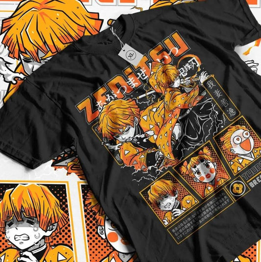Demon Slayer Zenitsu Shirt, Infinity Castle Arc Tee, Thunder Breathing Anime T-Shirt, Kimetsu no Yaiba Infinity War Merch
