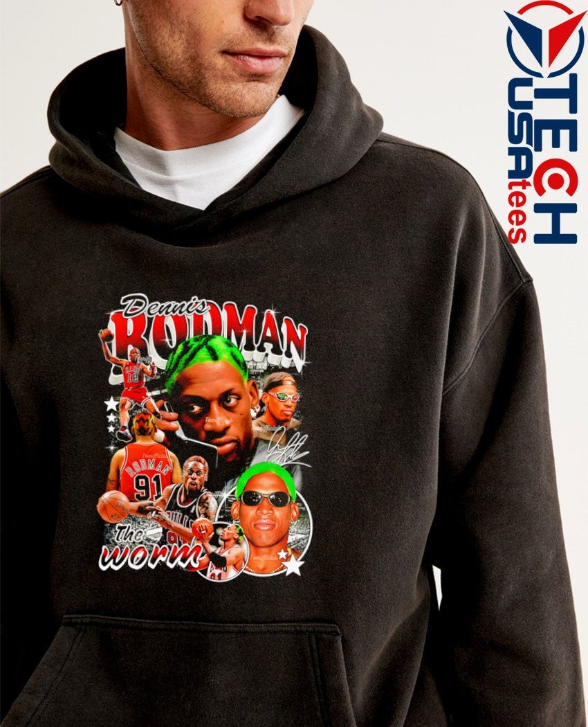 Dennis Rodman The Worm Chicago Bulls Basketball player #0 graphic shirt