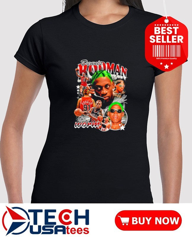 Dennis Rodman The Worm Chicago Bulls Basketball player #0 graphic shirt