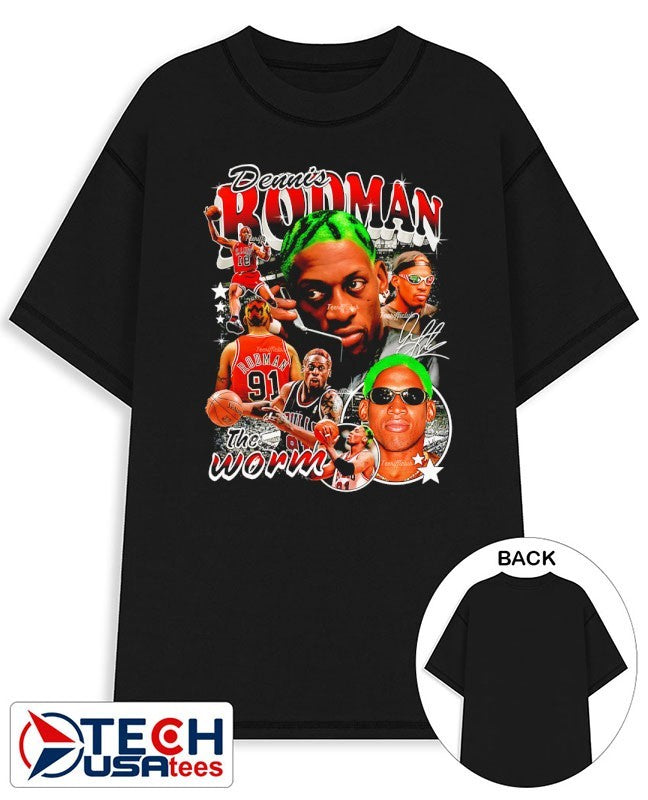 Dennis Rodman The Worm Chicago Bulls Basketball player #0 graphic shirt