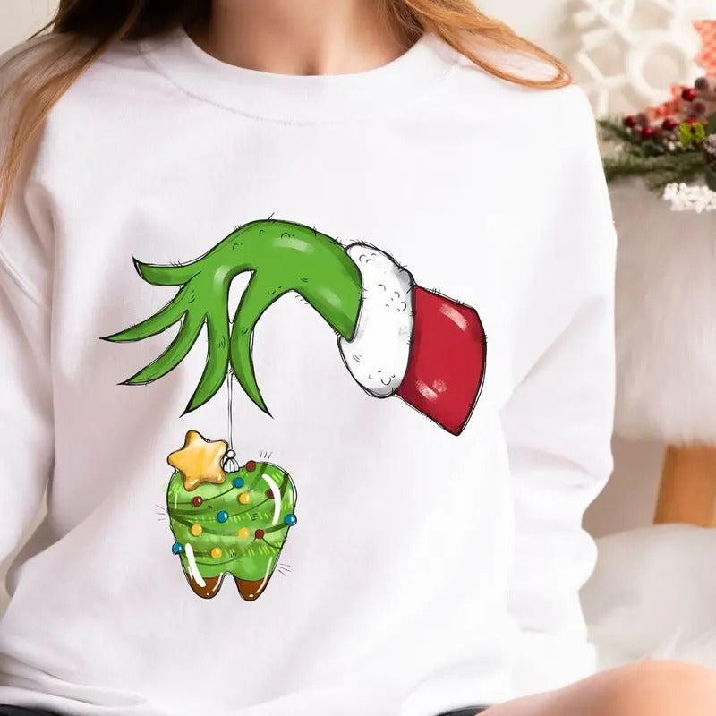Dentist Christmas Sweatshirt, Funny Christmas Lights Tooth Shirt, Dental Squad Shirt for Christmas Sweatshirt, Dental Assistant Shirt, Xmas Dental Sweatshirt