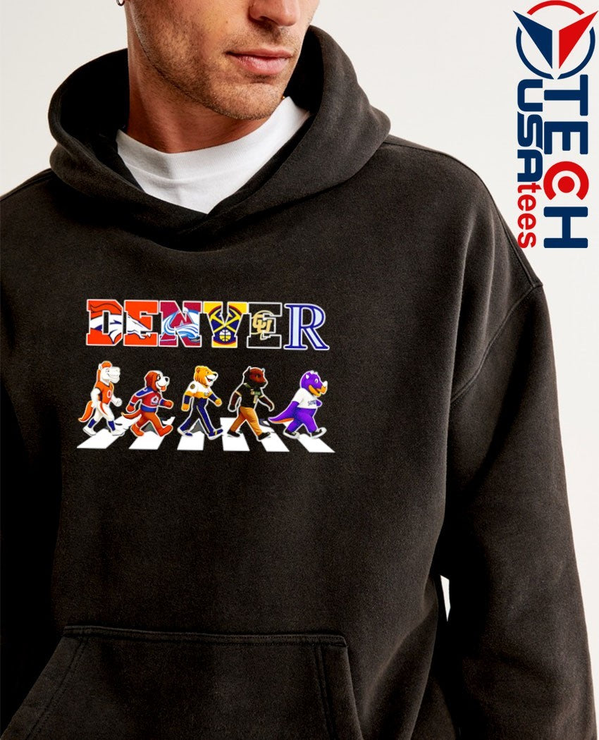 Denver mascot Abbey Road where champions walk as one shirt