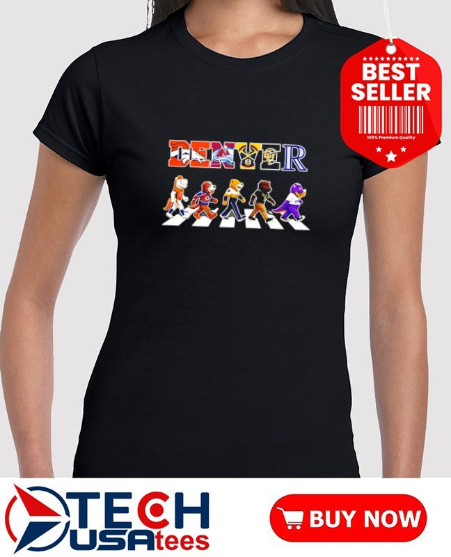 Denver mascot Abbey Road where champions walk as one shirt