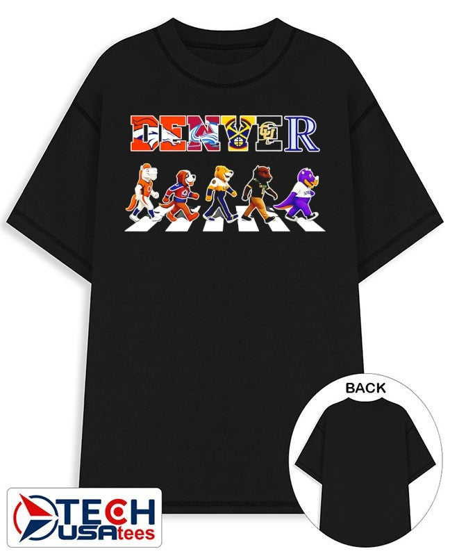 Denver mascot Abbey Road where champions walk as one shirt