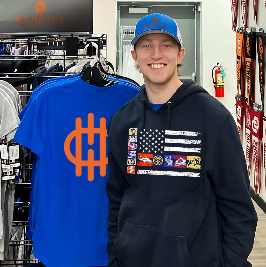 Denver sports teams logos flag shirt