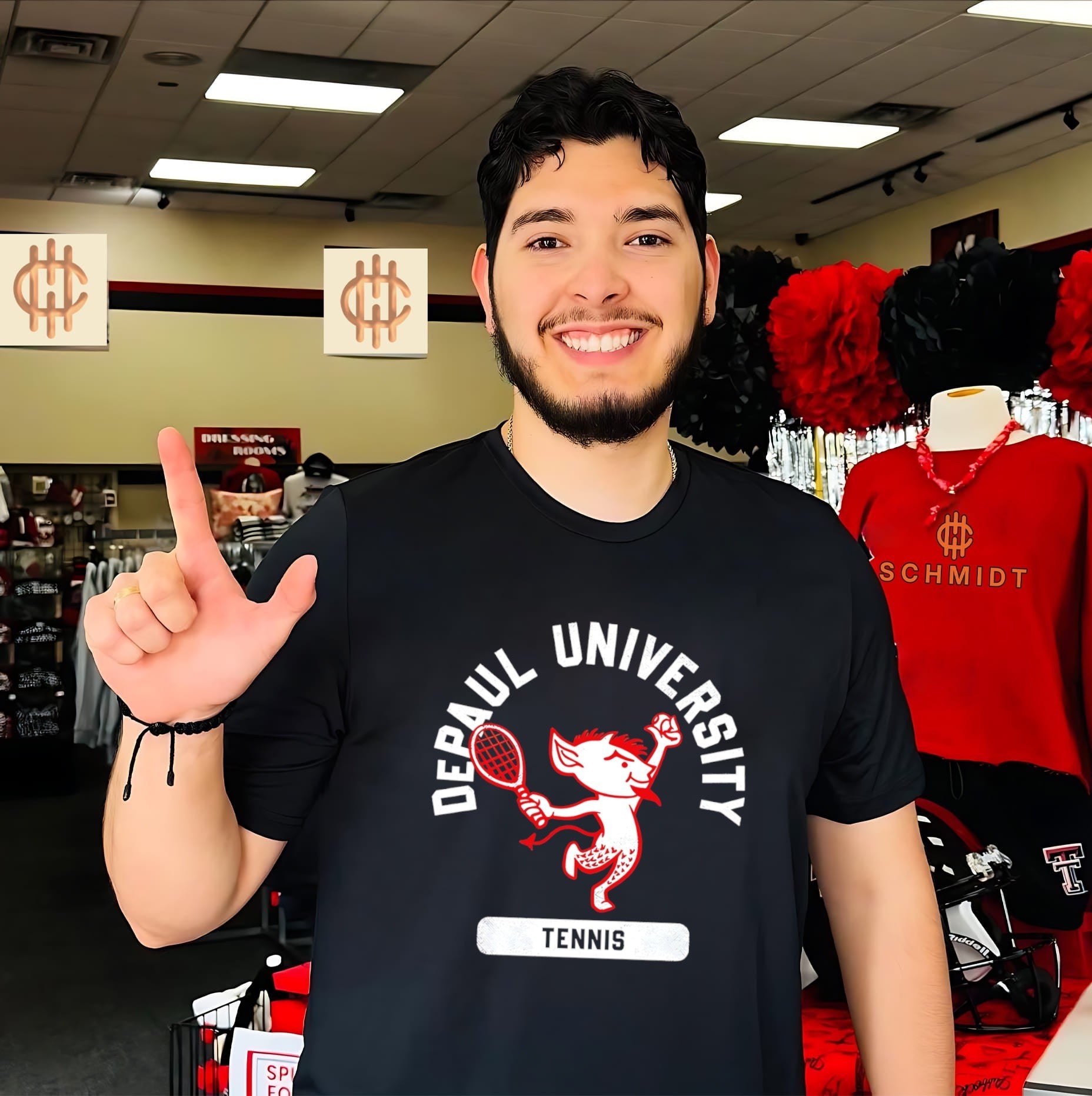 Depaul University tennis demon mascot shirt