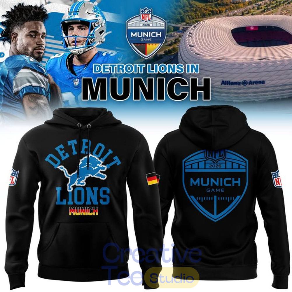 Detroit Lions NFL Munich Game 2026 Tee Hoodie