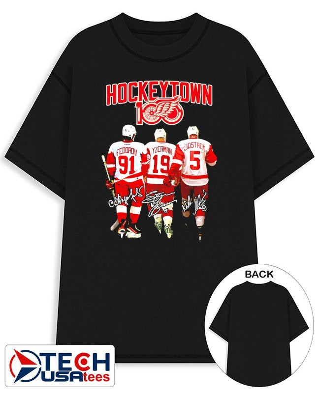 Detroit Red Wings HockeyTown 100 Years players signatures shirt