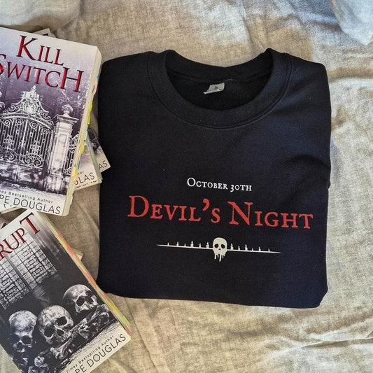 Devil's Night Bookish Sweatshirt Dark Romance Merch Book Shirt Penelope Douglas Book Lovers Gift for Reader Smut Gifts Spicy Bookish merch
