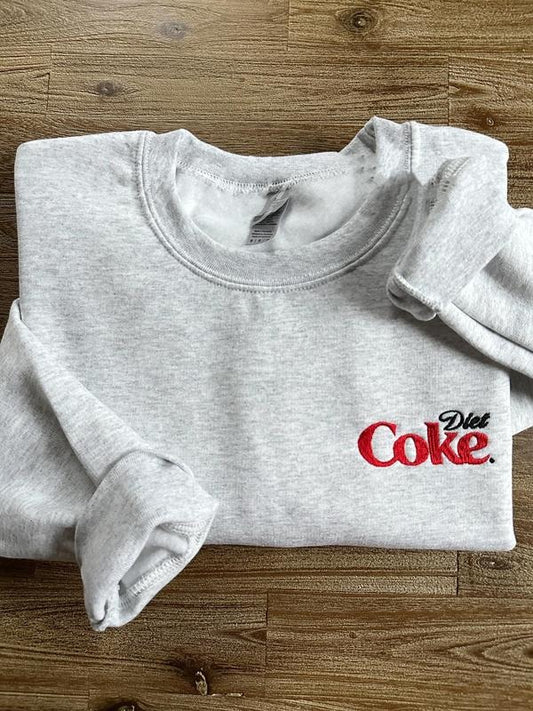 Diet Coke Embroidered Sweatshirt, Diet Coke Crewneck, I Need A Diet Coke Shirt, Trendy For Her, Holiday Gift sweater, Soda Cola Drink Shirt