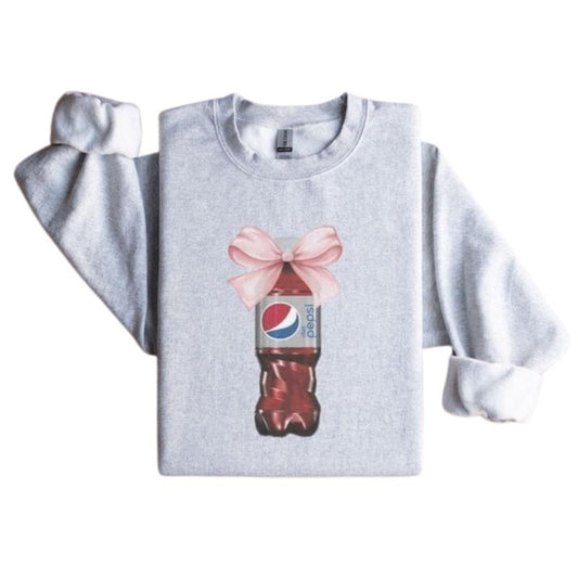 Diet Pepsi Pink Bow Sweatshirt, Pepsi Lover Hoodie, Trendy Shirt, Gift for Diet Pepsi Drinker, Mom Gift