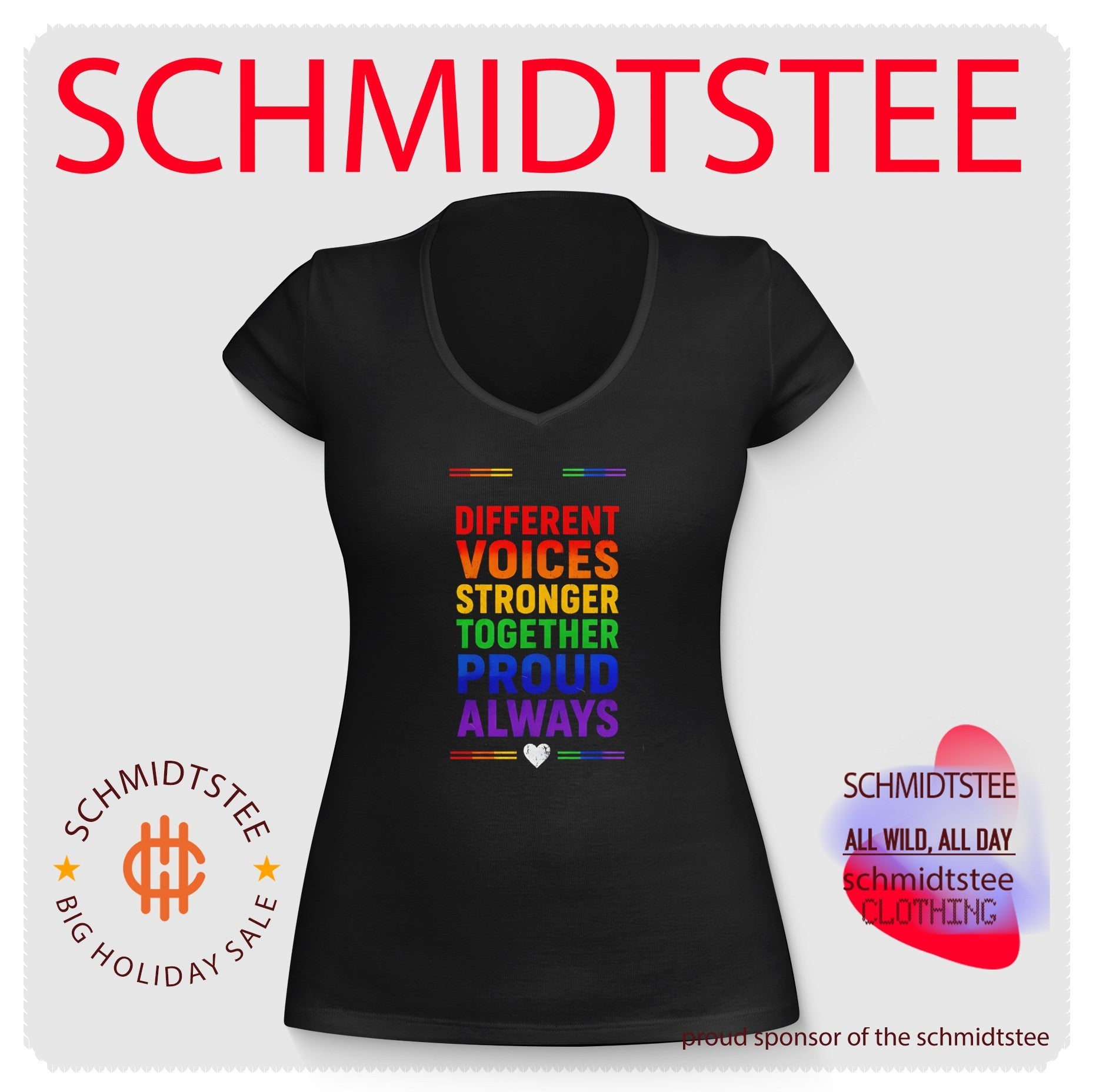 Different voices stronger together proud always rainbow shirt
