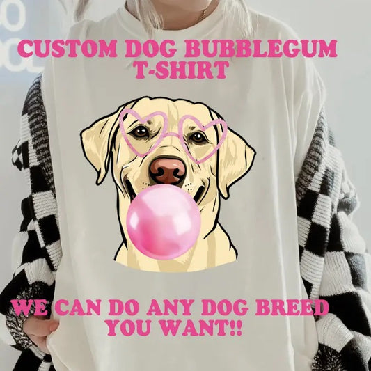Dog Bubblegum Shirt~ Unisex Apparel Relaxed Fit Printed In The USA Clothing Womenswear Casual Comfort Cotton Top Athletic Boho Chic