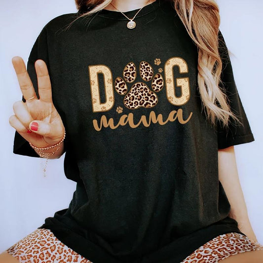 Dog Mama Tees, Best Dog Mom Graphic Tee Women, Dog Lover Unhinged Shirts, Dog Paw And Bone Viral T-shirts For Women, Trending Oversized Graphic Tee, Women's Tops, Womenswear, Cotton Fabric Relaxed Fit Chic Style