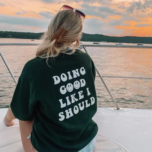 Doing Good Like I Should Sweatshirt, Unisex Cotton Hoodie Oversized Womenswear, Trendy Sweatshirt, Oversized Hoodie