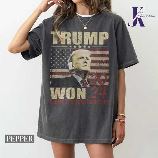 Donal Trump Won Shirt, Trump Won 2024 Election Inauguration Graphic Tee, Trump We Won Again 2024 Unisex Shirt, Hoodie, Sweatshirt