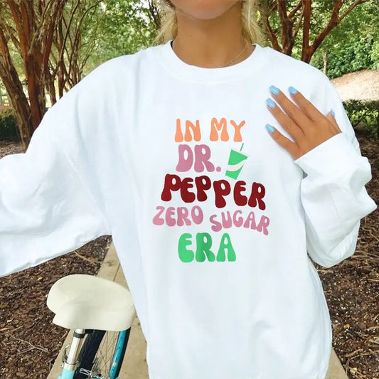 Dr. Pepper Zero Sugar Drinker Sweatshirt, Funny Soda Lover Sweatshirt, Zero Sugar Drink Era Crewneck, Oversized Pullover for Women, Trendy Gift for Caffeine Queens