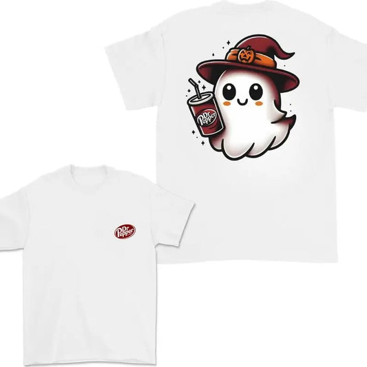 Dr Pepper Witchy Ghost Halloween 2 Sided T-Shirt, Dr Pepper Halloween Shirt For Men And Women, Halloween Witchy Ghost Trendy Shirt, Full Color, Classic Fashion, Tee Print