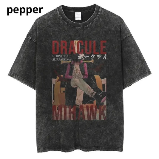 Dracule Mihawk Vintage Graphic T-shirt, World's Strongest Swordsman, world's top swordmaster, One Piece Shirt, Anime Shirt, boyfriend gifts, Menswear