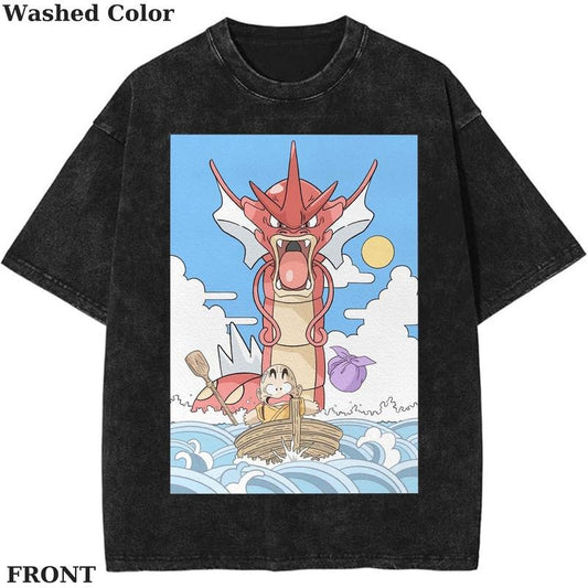 DragonBall x Pokemon Gyarados Graphic Shirt, Pokemon T-Shirt, Dragon B Shirt, Anime Funny Shirt, Vintage Tee Menswear Womenswear Streetwear Cotton